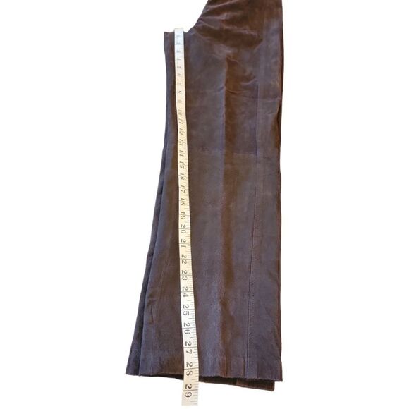 NWT Vintage Brown Leather High Rise Pants Trousera Lined 8P - Picture 10 of 16